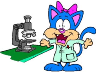 Sticker Custom Preview Image #018404 Animals Cartoons Cat Microscope
