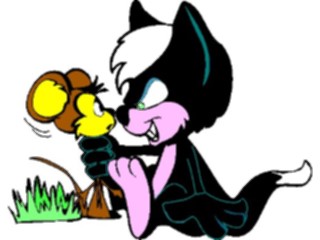 Sticker Custom Preview Image #018410 Animals Cartoons Cat Mouse5