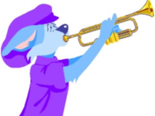 Sticker Custom Preview Image #018453 Animals Cartoons Cat Playing Trumpet