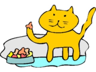 Sticker Custom Preview Image #018501 Animals Cartoons Cat Snacking