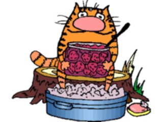Sticker Custom Preview Image #018503 Animals Cartoons Cat Soaking Feet