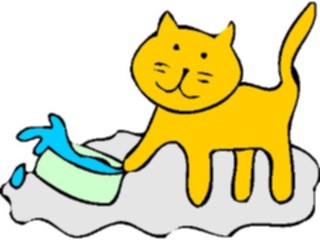 Sticker Custom Preview Image #018510 Animals Cartoons Cat Spilling Water1
