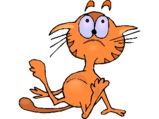 Sticker Custom Preview Image #018513 Animals Cartoons Cat Startled