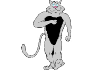 Sticker Custom Preview Image #018518 Animals Cartoons Cat Strutting