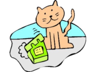 Sticker Custom Preview Image #018524 Animals Cartoons Cat Telephone