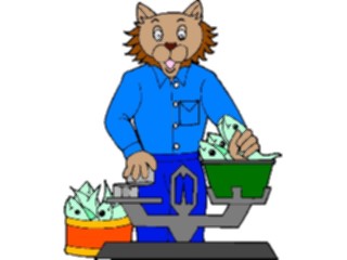 Sticker Custom Preview Image #018536 Animals Cartoons Cat Weighing Fish