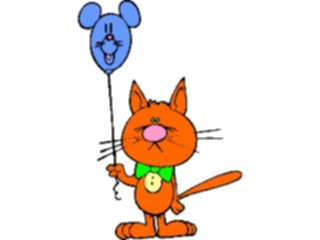 Sticker Custom Preview Image #018540 Animals Cartoons Catwith Balloon