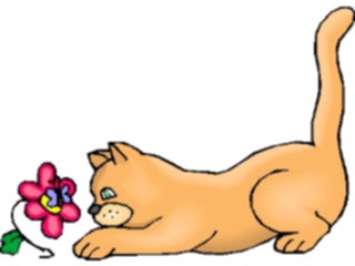 Sticker Custom Preview Image #018545 Animals Cartoons Catwith Flower