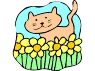 Sticker Custom Preview Image #018546 Animals Cartoons Catwith Flowers