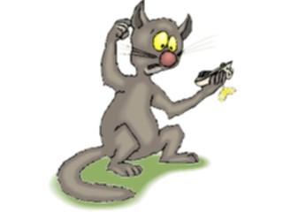 Sticker Custom Preview Image #018551 Animals Cartoons Catwith Mouse Toy