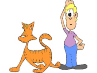 Sticker Custom Preview Image #018552 Animals Cartoons Catwith Owner1