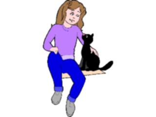 Sticker Custom Preview Image #018554 Animals Cartoons Catwith Owner3