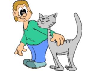 Sticker Custom Preview Image #018555 Animals Cartoons Catwith Owner4