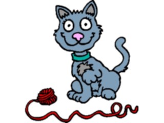 Sticker Custom Preview Image #018560 Animals Cartoons Catwith Yarn2