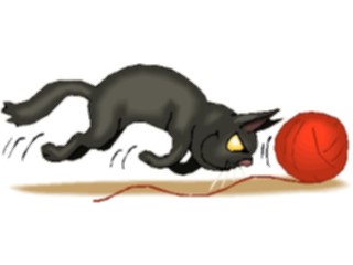 Sticker Custom Preview Image #018562 Animals Cartoons Catwith Yarn4