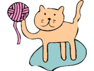 Sticker Custom Preview Image #018565 Animals Cartoons Catwith Yarn7