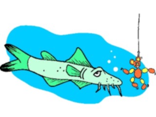 Sticker Custom Preview Image #018592 Animals Cartoons Catfish Bait