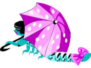 Sticker Custom Preview Image #018604 Animals Cartoons Centipedewith Umbrella