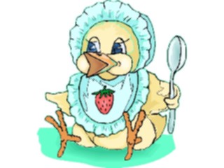 Sticker Custom Preview Image #018637 Animals Cartoons Chick Hungry