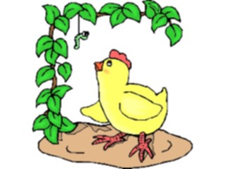 Sticker Custom Preview Image #018647 Animals Cartoons Chick Worm
