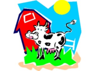 Sticker Custom Preview Image #018757 Animals Cartoons Cow Barn