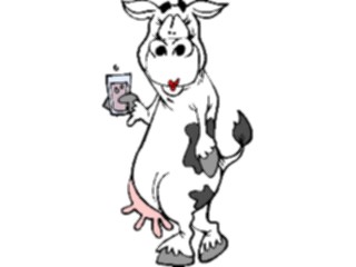 Sticker Custom Preview Image #018759 Animals Cartoons Cow Drinking