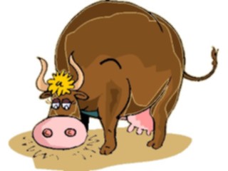 Sticker Custom Preview Image #018762 Animals Cartoons Cow Eating3