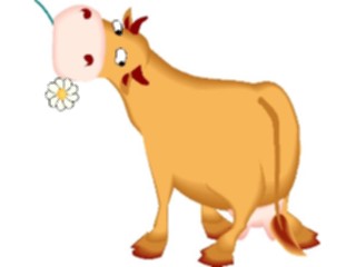Sticker Custom Preview Image #018766 Animals Cartoons Cow Flower2