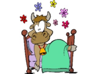 Sticker Custom Preview Image #018770 Animals Cartoons Cowin Bed