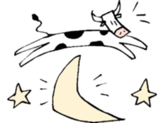 Sticker Custom Preview Image #018775 Animals Cartoons Cow Jumping Over Moon