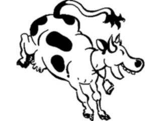 Sticker Custom Preview Image #018776 Animals Cartoons Cow Kicking