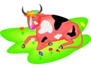 Sticker Custom Preview Image #018777 Animals Cartoons Cow Laying Down
