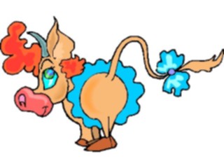 Sticker Custom Preview Image #018788 Animals Cartoons Cow Rear2