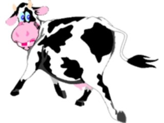 Sticker Custom Preview Image #018789 Animals Cartoons Cow Running