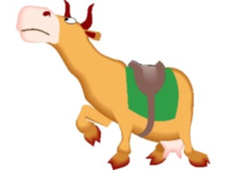 Sticker Custom Preview Image #018790 Animals Cartoons Cow Saddled