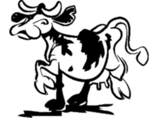 Sticker Custom Preview Image #018795 Animals Cartoons Cow Strutting