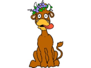 Sticker Custom Preview Image #018796 Animals Cartoons Cow Wearing Flowers