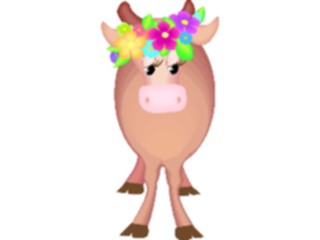 Sticker Custom Preview Image #018799 Animals Cartoons Cowwith Flowers