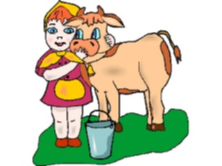 Sticker Custom Preview Image #018800 Animals Cartoons Cowwith Girl