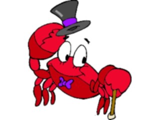 Sticker Custom Preview Image #018827 Animals Cartoons Crabwith Top Hat1
