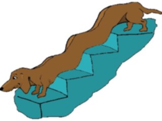 Sticker Custom Preview Image #018844 Animals Cartoons Dachshundon Stairs
