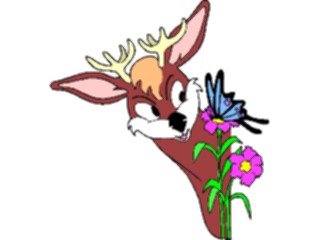 Sticker Custom Preview Image #018858 Animals Cartoons Deer Butterfly