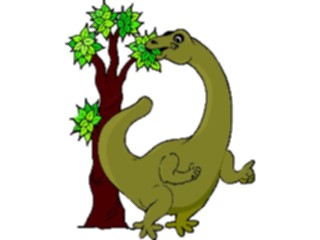 Sticker Custom Preview Image #018962 Animals Cartoons Dinosaur Eating Tree