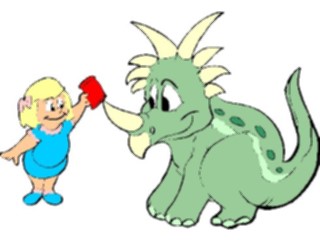 Sticker Custom Preview Image #018965 Animals Cartoons Dinosaur Girl2