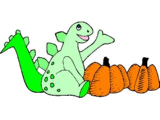 Sticker Custom Preview Image #018972 Animals Cartoons Dinosaur Pumpkins