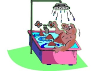 Sticker Custom Preview Image #018997 Animals Cartoons Dinosaur Takinga Bath2