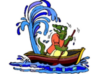 Sticker Custom Preview Image #019004 Animals Cartoons Dinosaurwith Leaky Boat