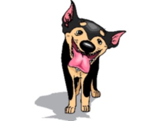 Sticker Custom Preview Image #019008 Animals Cartoons Doberman Hungry