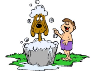Sticker Custom Preview Image #019094 Animals Cartoons Dog Bathing5