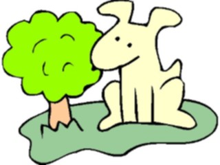 Sticker Custom Preview Image #019114 Animals Cartoons Dog Bush